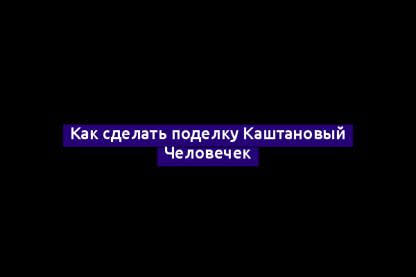 Как сделать поделку Каштановый Человечек