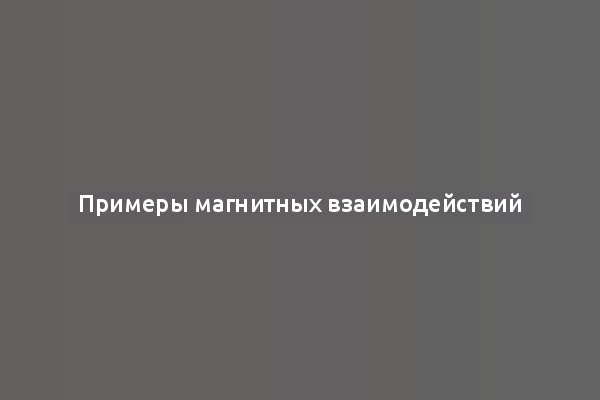 Примеры магнитных взаимодействий