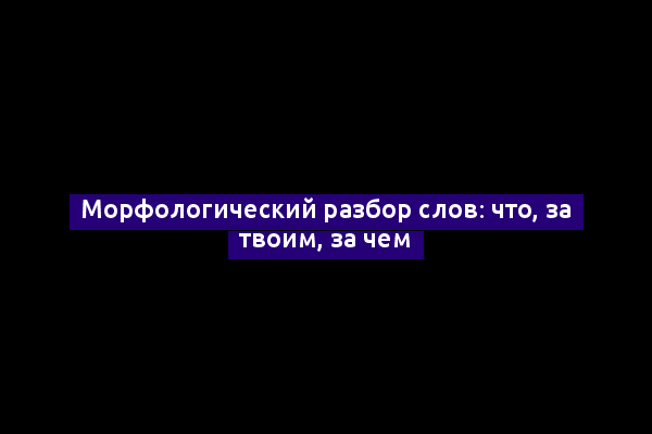 Морфологический разбор слов: что, за твоим, за чем