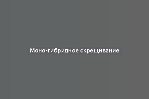 Моно-гибридное скрещивание