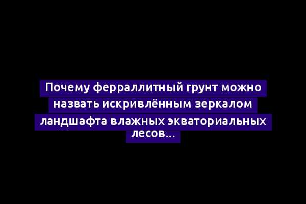 Почему ферраллитный грунт можно назвать искривлённым зеркалом ландшафта влажных экваториальных лесов?