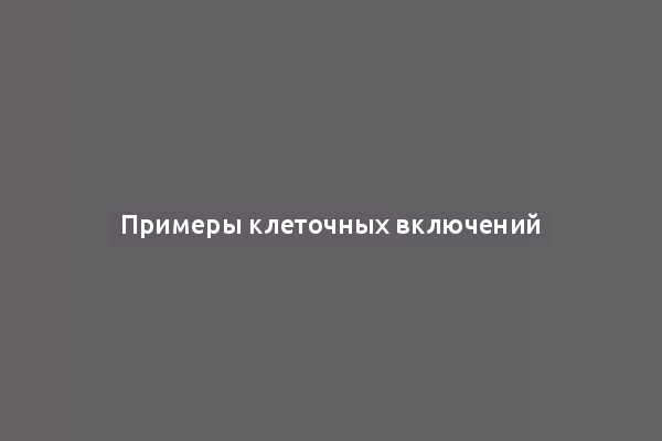Примеры клеточных включений
