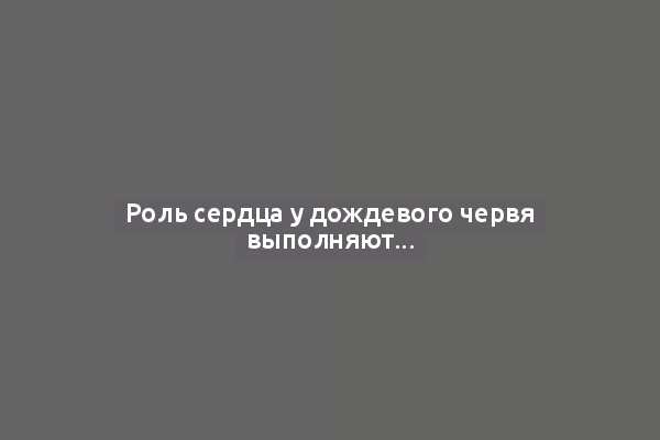Роль сердца у дождевого червя выполняют...
